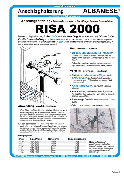 Albanese Risa 2000 Datenblatt