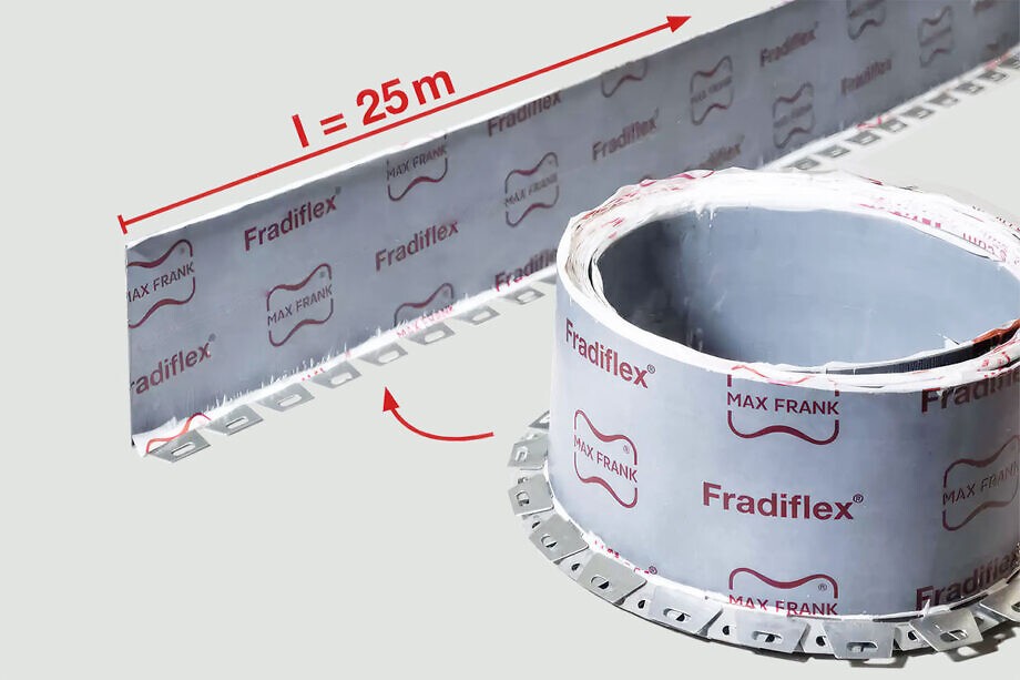 Die Fradiflex®-Rolle bietet 25m Fugenblech am Stück